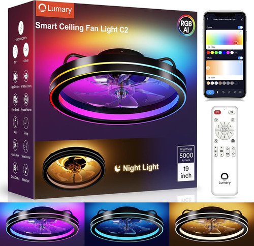 Smart ceiling fan light with - ceiling,